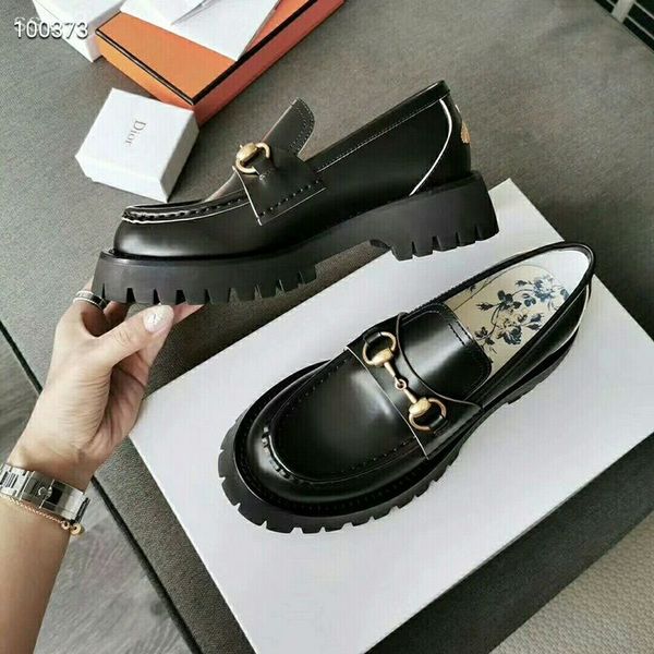 

2020 new autumn british style comfortable embroidered thick-soled platform shoes small leather shoes women's factory direct sales, Black