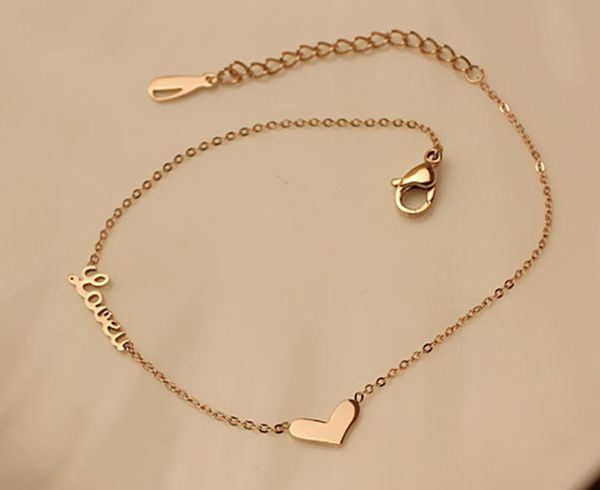 

love letters bracelet titanium steel rose gold color bracelet jewelry drop shipping, Black