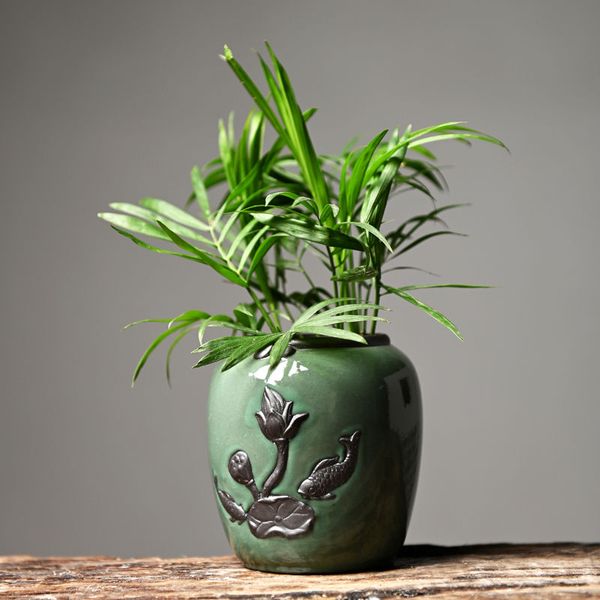 

hydroponic vase creative minimalist plant container green radish fleshy coins grass for office deskflower pot tea accessories