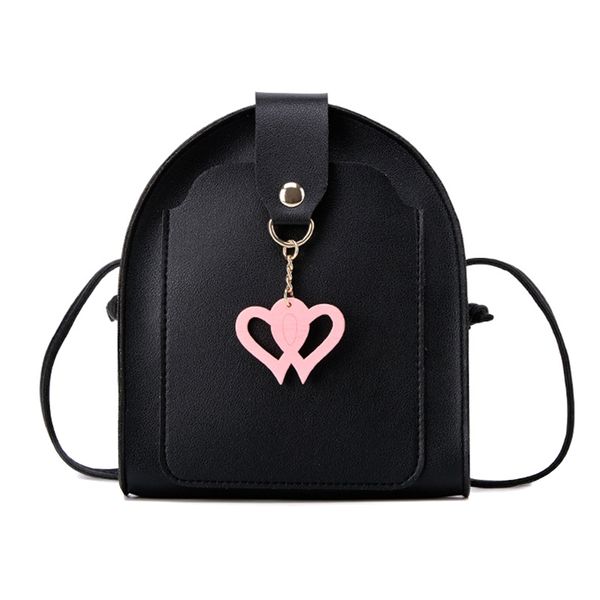 

1 pcs women shoulder crossbody bag zipper pu fashion double heart pendant for mobile phone bvn66