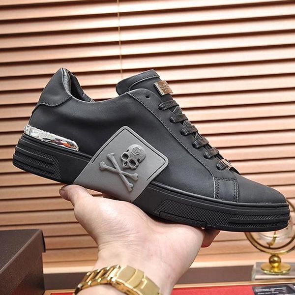 

philipp plein pp luxury men shoes with box outdoor winter fashion flats sneakers mens shoes casual lo-sneakers herr