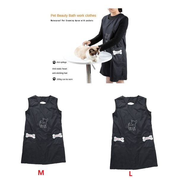 

2x sleeveless pet grooming apron lovely pet salon work clothes smock bibs