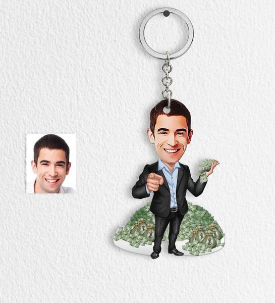 

personalized mr banker cartoon keychain-2