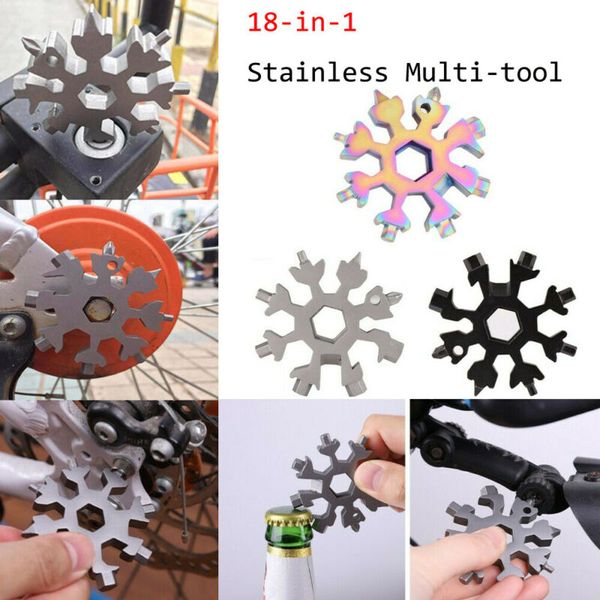 

18 in 1 snowflake shaped multi tool combination impact screwdriver key ring