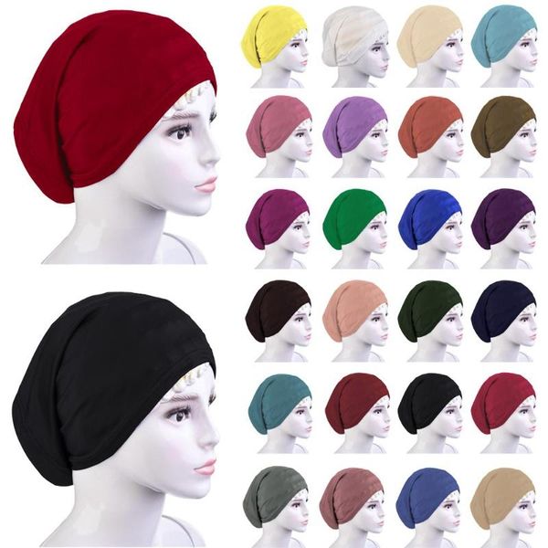 

women muslim chemo hair loss beanie hat scarf turban head wrap cap cover under islamic arab tube bonnet amira headwear fashion, Blue;gray