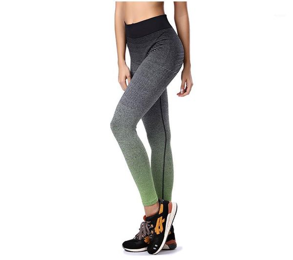 

trousers womens gradient color slim leggings designer breathable fitness striped yoga pants females running quck drying, Black