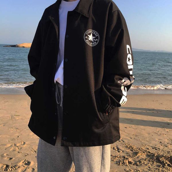 

mens womens brand jackets fashion new arrival men women brand jacket casual sports loose mens womens jackets, Black;brown