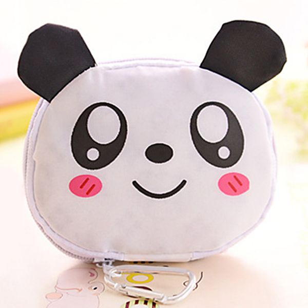 

portable large storage pocket durable nylon casual shopping bag foldable cute