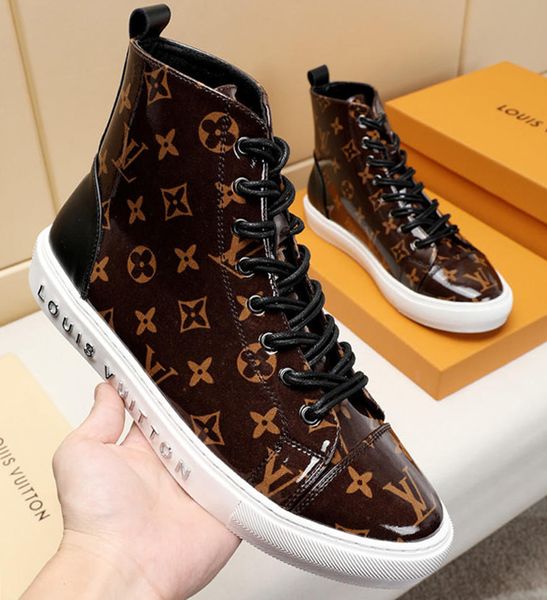 

Mens Shoes Fashion Boots Chaussures pour hommes Footwears High Top Zapatos de mujer Tattoo Sneaker Boot Mens Shoes Lace-Up with Original Box