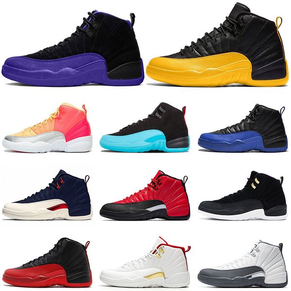 

2020 fashion jumpman reverse taxi dark concord game ball university gold 12 12s mens basketball shoes mens sneakers size 13