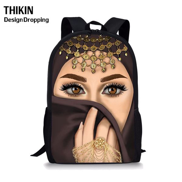 

thikin muslim islamic gril eyes arabic hijab girl student school bags for teenager lapbackpack kids bookbag gift plecak