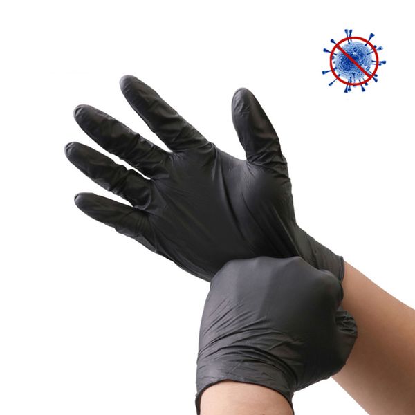 

19# nitrile gloves black food grade waterproof allergy disposable work safety gloves nitrile gloves mechanic