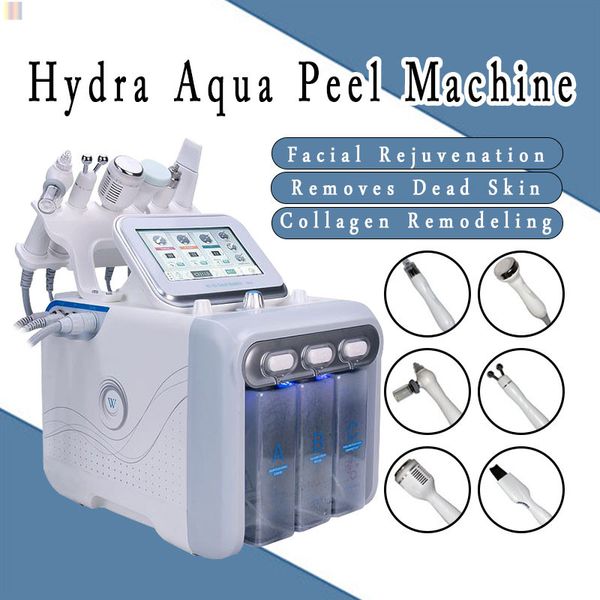 

горячие продажи h2-o2 6 в 1 hydra peel machine hydro water dermabrasion hydro микродермабразия aqua peel rf cold hammer косметологическое об