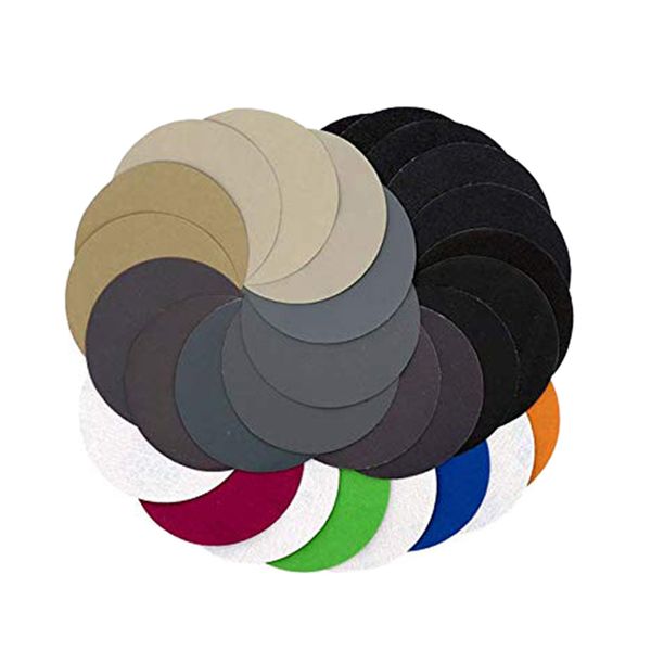 

5 inch 60-10000 grit hook & loop sandpaper sanding discs grain wet/dry 50-pack