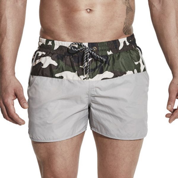 

mens designer desmiit s718 camouflage beach light quick-drying casual shorts 3-point pants, Black