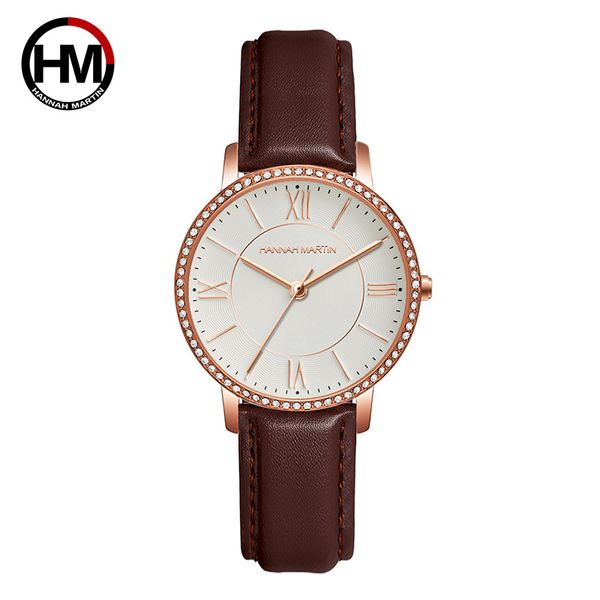

2019 new women dress watches fashion rose gold watch for ladies quartz clock leather strap waterproof wristwatches, Slivery;brown