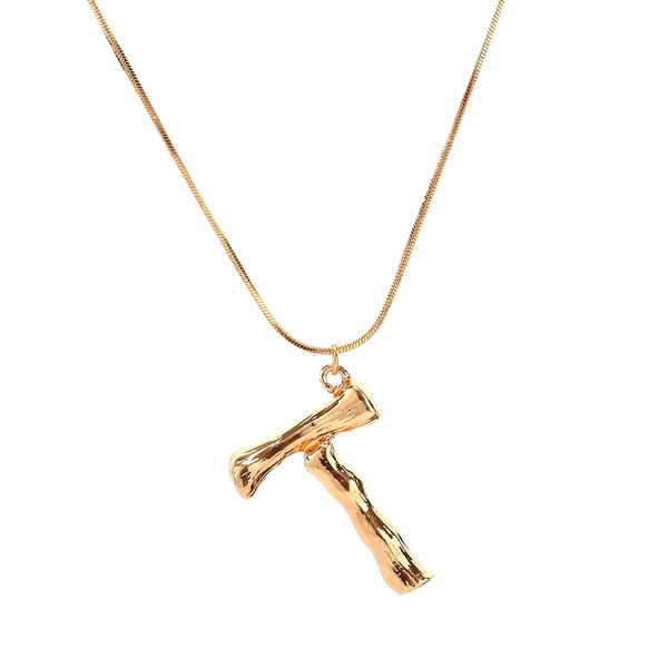 

large initial necklace gold big letter script name pendant monogram necklace for women gift(from alphabet t-z, Silver