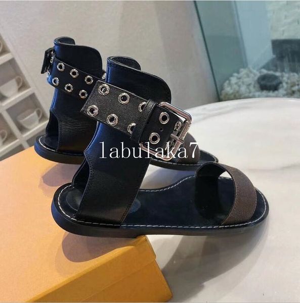 

summer women sandals designer shoes luxury slide summer fashion wide flat slippery sandals slipper flip flop with box, Black