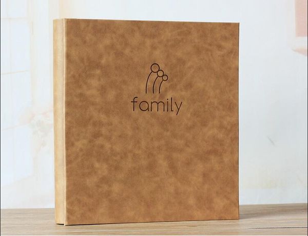 

640 pockets premium -leather grain frame cover large family wedding anniversary baby growth memorial vacation tourism love p