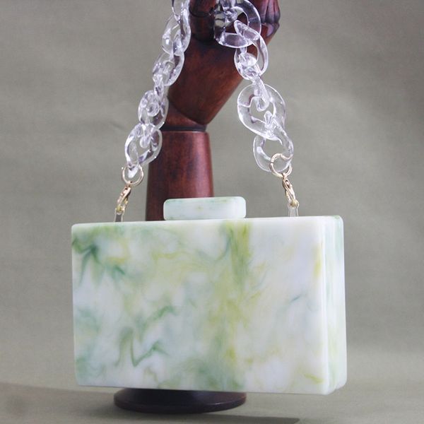 

квадратные прямоугольная акриловые сцепления вечерней сумка для партии мраморного pearl светло-зеленый желтого ящика клатчи мешка руки кошел