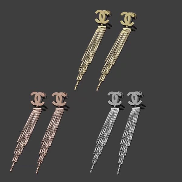 

Ro e gold ilver plated tainle teel deluxe brand ta el tud earring for women lady fa hion charm earring wedding jewelry whole ale