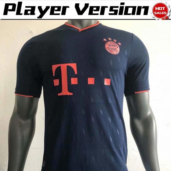 

2020 player version bayern munich third soccer jerseys 19/20 #9 lewandowski #25 muller soccer shirts bayern 3rd football uniforms on sale, Black;yellow