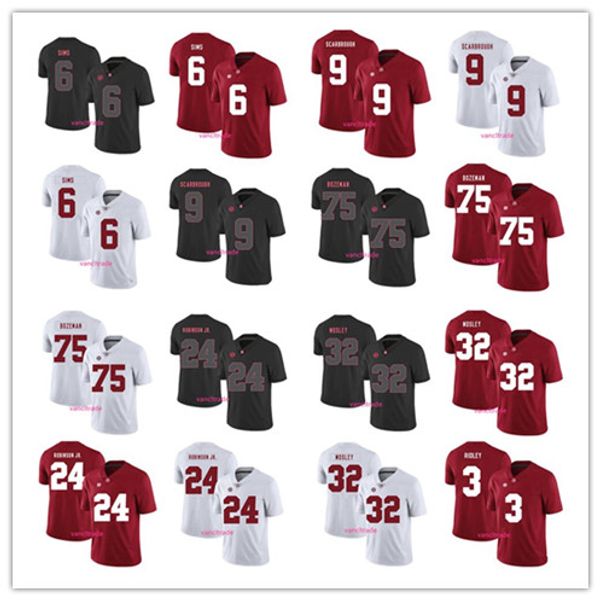 

2019 ncaa alabama crimson tide 3 ридли 6 блейк симс 9 бо скарбро 24 брайан робинсон мл, Black;red