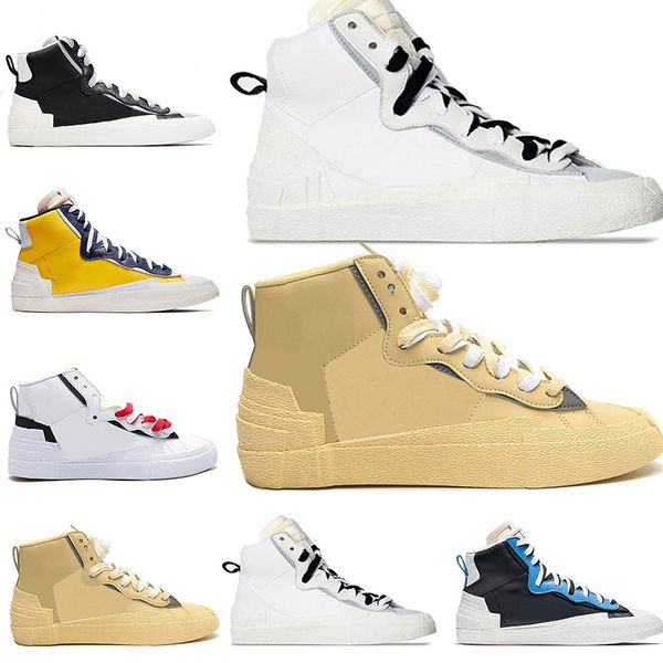 

2020 новое поступление мужской блейзер mid sacai casual combine dunk кроссовки высокая кукуруза военно-морской университет синий камуфляж бе