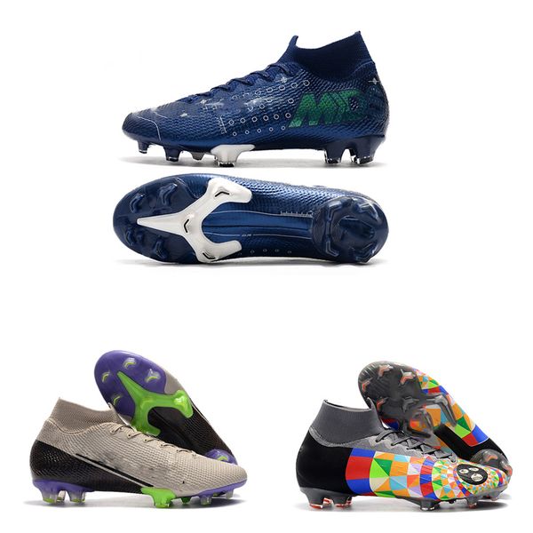 

mens new superfly 7 elite se fg high help soccer fashion leats ronaldo cr7 outdoor football boots mercurial vapors 13 elite sg