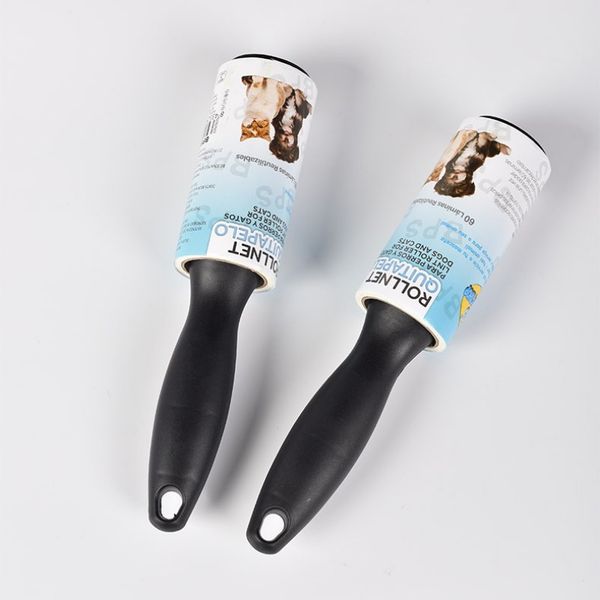 

60 sheets with handle brush dust remover clothes sticky lint roller pet dog hair fabric fluff roller cleaner