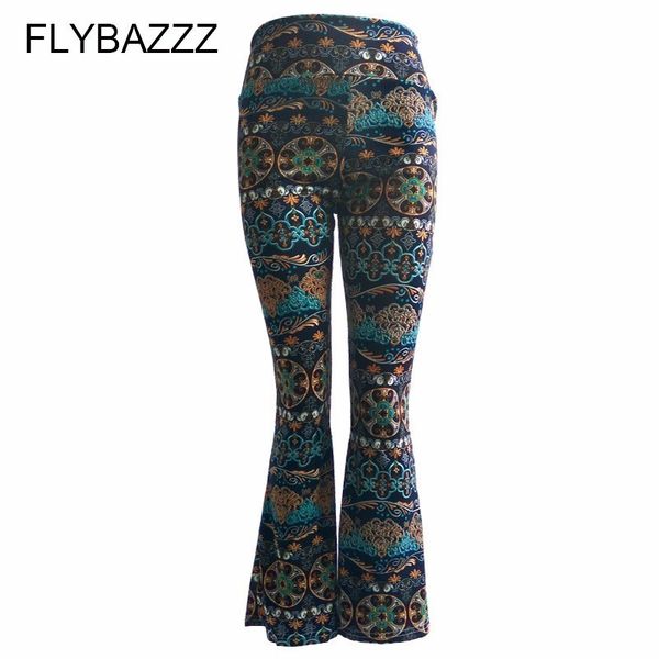 

women retro print long yoga pants high waist wide leg pants female club wear bandage boot cut fashion streetwear trousers, White;red