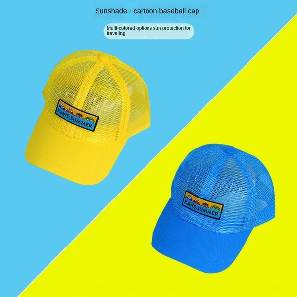 

children's sun sun hat boys' breathable sunscreen hat handsome mesh thin sunshade cap girls' super cute, Yellow
