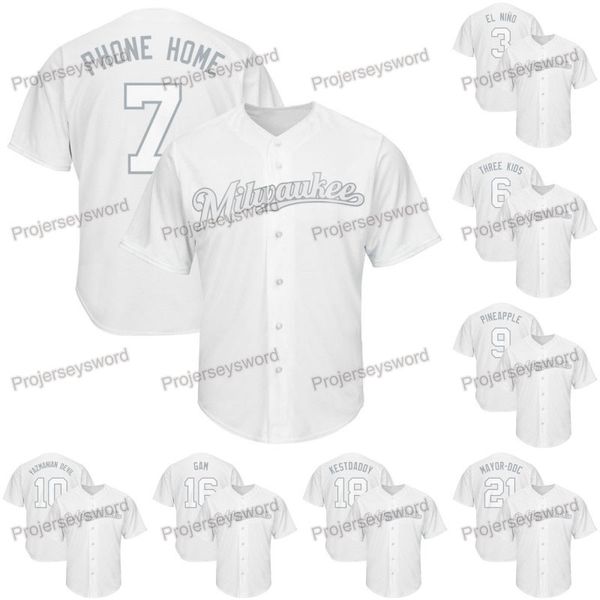 

Milwaukee Eric Thames 2019 Players Weekend Brewers Jersey Trent Grisham Cain Lorenzo Yasmani Grandal Ben Gamel Keston Hiura Shaw Travis