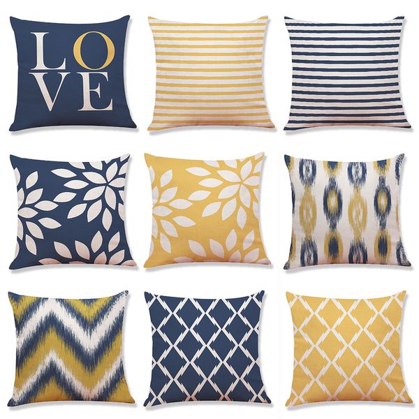 

pillow case geometry pillowcase cotton linen printed 18x18 inches euro pillow cushion covers car sofa home party decoration 45*45cm