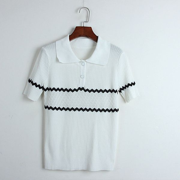 

316 2019 весна лето шею отворотом регулярные с коротким рукавом бренд тот же стиль св