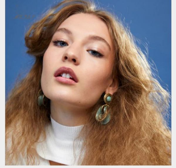 

metal retro earrings exaggerate personality earrings simple geometric earrings for women, Golden;silver
