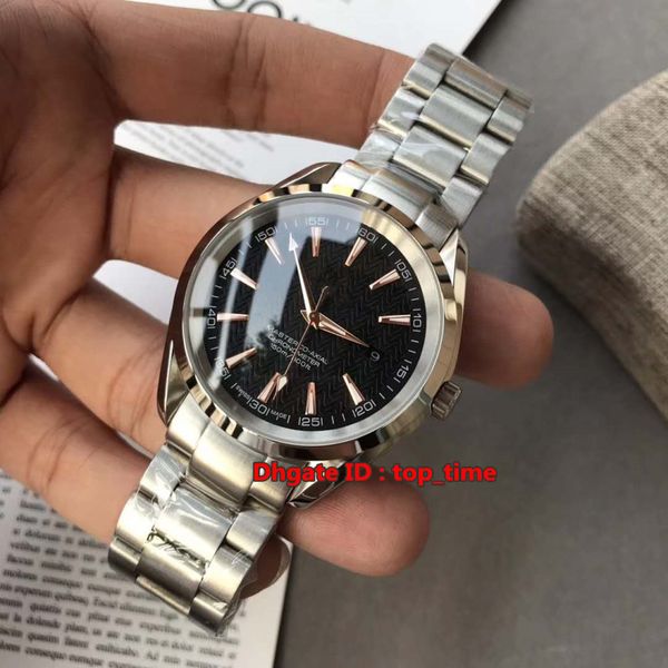 

11 style vintage aqua terra 150m co-axial automatic mens watch 231.10.42.21.01.006 black dial stainless steel bracelet gents sports watches, Slivery;brown