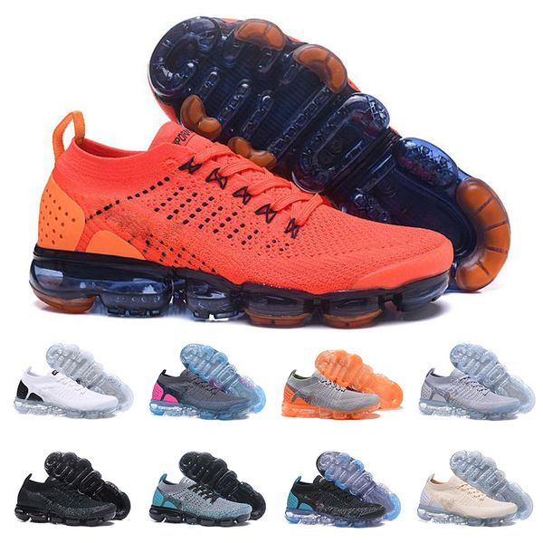 

2018 Knit 2.0 Fly Running Shoes Triples White Black Cool Grey TPU Designer Mens Trainers SPorts Sneakers Size 36-45