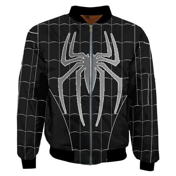 

funny 3d bomber jacket 3d homecoming zipper pilot jacket coat, Black;brown