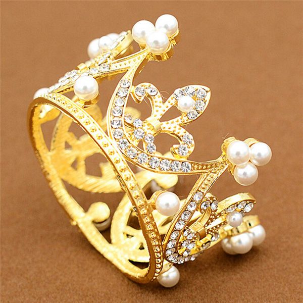 

корона дизайн кристалл rhinestone волос головной убор свадебные украшения свадебные tiara diamante аксессуары, Golden;white