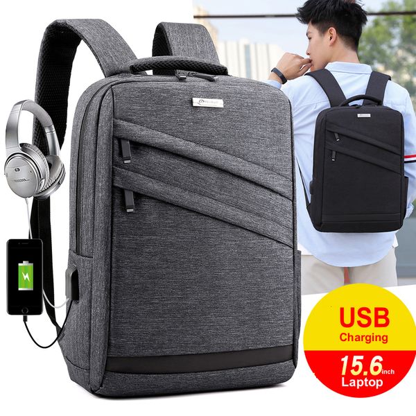 

cool style men business lapbag casual backpack student bag large capacity 15.6 backpack with usb featurethe bag is perfect in workmanshi