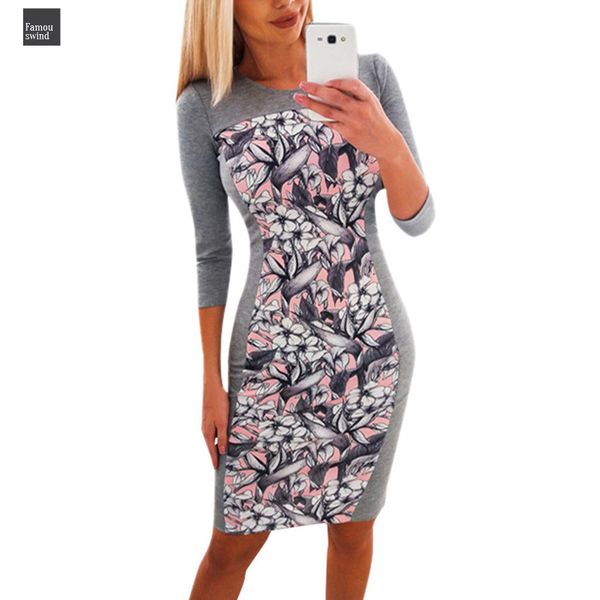 

платье партии женская мода с длинным рукавом o шеи перемычка crew neck vestidos de fiesta robe женщин бесплатная доставка дизайнер одежды, Black;gray