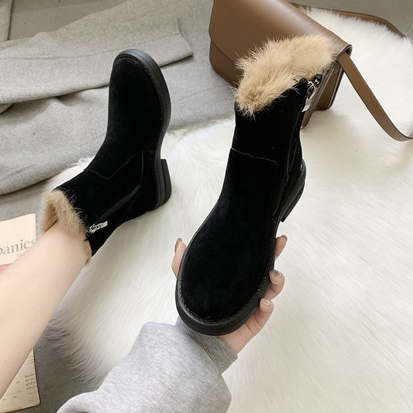 

2019 fashion women long boots leather snow boots bowknot snow warm high winter zapatillas mujer chaussure u11-46, Black