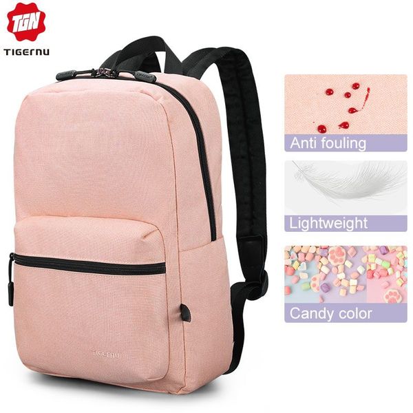 

tigernu 2019 new arrival women pink school backpacks bag soft light for girls travel mochilas female casual lovely