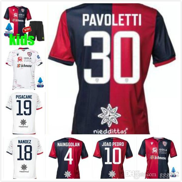 

2019 2020 cagliari calcio soccer jerseys 10 joao pedro 9 cerri c.oliva simeone nainggolan nandez pavoletti custom 19 20 home football shirt, Black;yellow