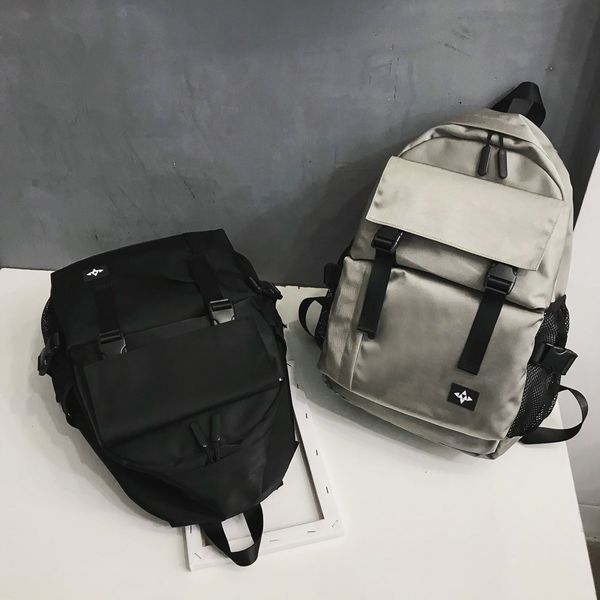 

backpacks women and men oxford durable zipper bag solid color student backpack folding bag shoulder couple travel