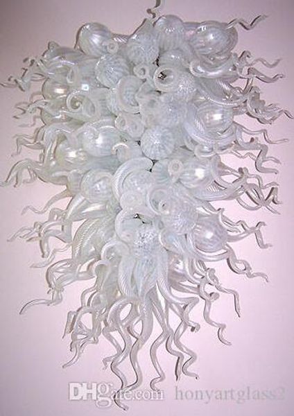 

Free Shipping 100% Mouth Blown Borosilicate CE UL Certificate White Clear Glass Style Hand Blown Murano Glass Art Chandelier Lamps