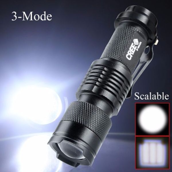 

3w xpe q5 led mini flashlight waterproof adjustable focus tactical zoom spotligh lantern troch lamp aa battery