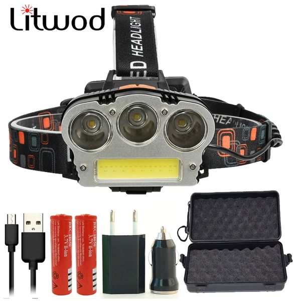 

litwod z202511 headlamp 12000 lumen chips 3x xm-l t6 led head lamp lanterna 7 switch model led headlight for camping