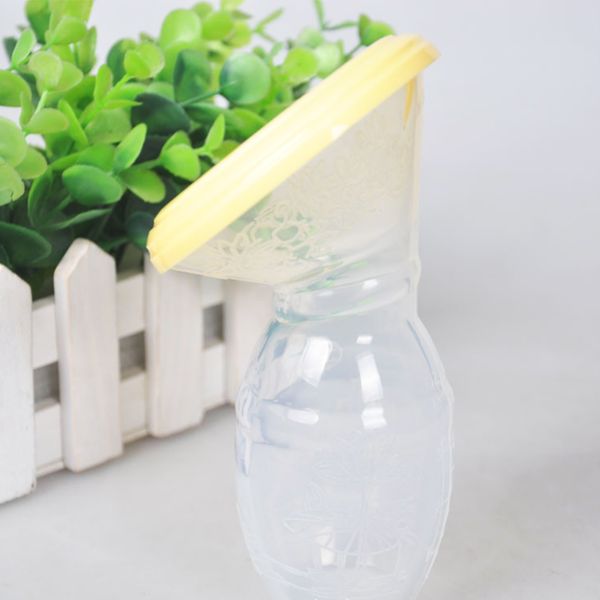 

100ml manual breast pump accessories silicone maternal milk collector holder baby breastfeeding bottle puerperal nursing pump, White